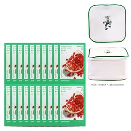 Innisfree Energy Mask Pomegranate 20 Sheets + Play Green Cosmetic Pouch (Green) / 이니스프리 에너지 마스크 석류 20매+플레이그린 화장품 파우치 (그린)