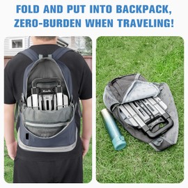 KEDSUM Mini Luggage Cart with Wheels Foldable, Lightweight Aluminum Trolley Cart with Wheels, Expandable Baseplate Foding Hand Truck Dolly, Small Backpack Portable Dolly for Airport Travel Moving Use