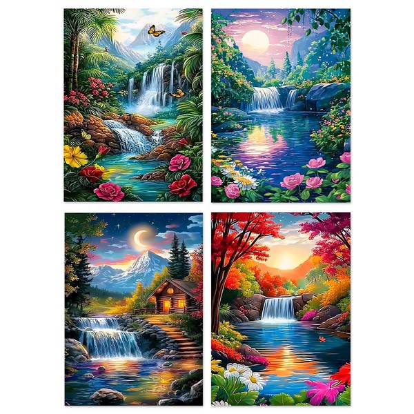 Paint by Numbers for Adults and Kids Beginner, 4 Pack