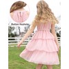 Move Dance Girls Halter Neck Dress Pink Summer Flared Midi