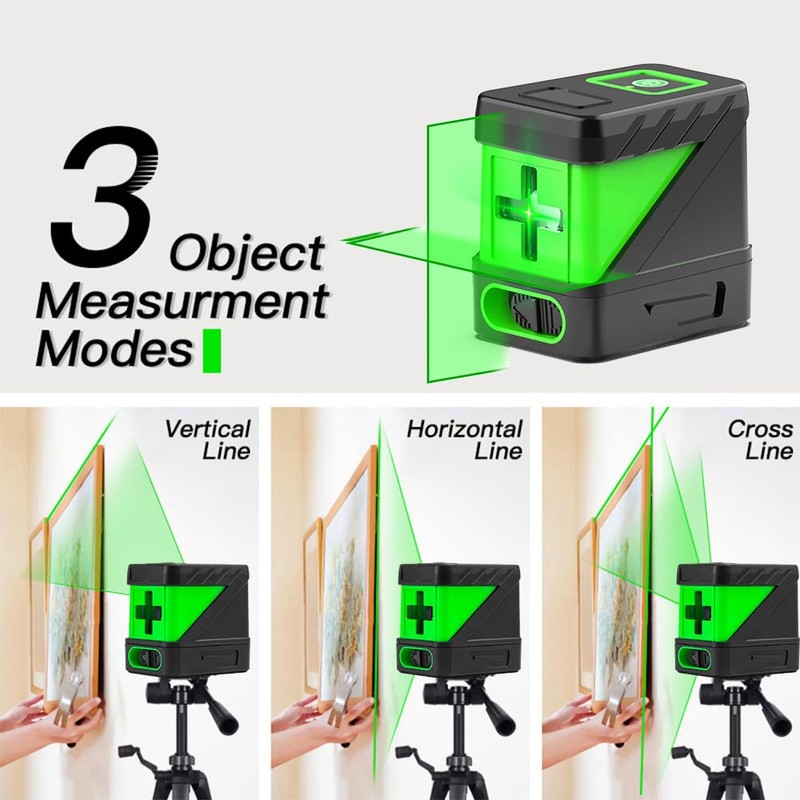 Self-Leveling Laser Level, 2 Lines Laser Level Green Cross Laser