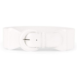 JASGOOD Women Wide Stretchy Vintage Belt Dress Elastic Waist Belts for Women Dress (Cream White,Belt Length 87cm,Fits Waist 28-34 Inch)