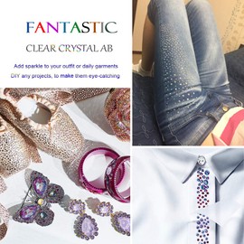 Briskbloom 2880PCS SS10 2.8MM Hotfix Rhinestones, Flatback Hotfix Crystals for Crafts Clothes Shoes, Round Glass Gemstones (Crystal AB)