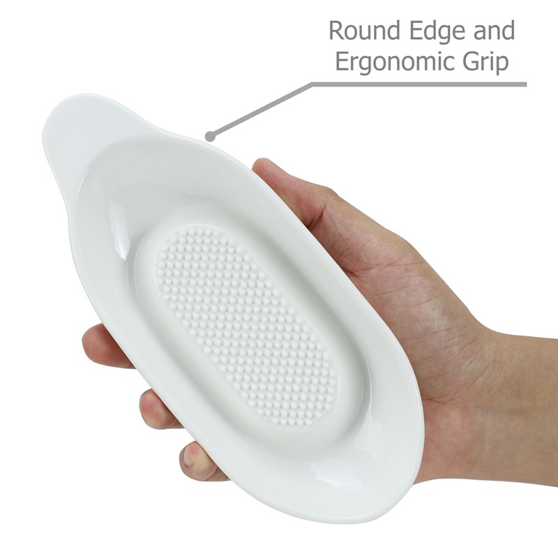 EIKS Ceramic Ginger Grater Plate with Scraper for Grinding Wasabi