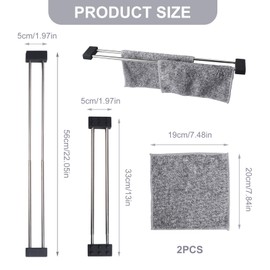 Yallmie Dishcloth Drying Rack Sink with 2 Rags, Dish Rag Holder for Sink Stretchable Dish Cloth Holder for Kitchen, Stainless Dish Drying Rack Over The Sink, Kitchen Sink Accessories for Drying