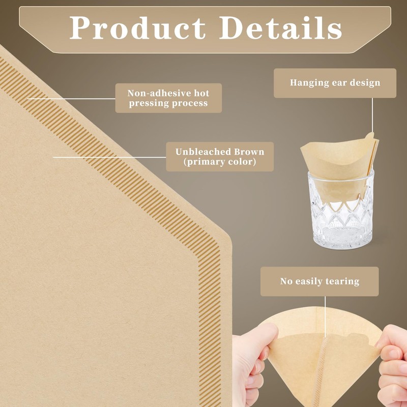 Weenkilly #2 Cone Coffee Filters,200 Count Premium Coffee Filter,2-6 Cup,Disposable