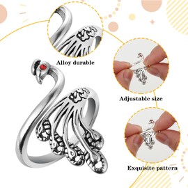 Mabor 4 Pcs Ajustable Crochet Tension Rings,Peacock Yarn Ring Crochet, Increase Knitting Speed & Protecte Your Fingers,Protect Your Fingers & Increase The Knitting Speed