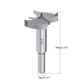 TOP-VIGOR 48mm Forstner Drill Bit, Tungsten Carbide Wood Auger Drill Bit Hole Saw Opener for Woodworking Hinge Hole Drilling Boring Bit Cutter Grey