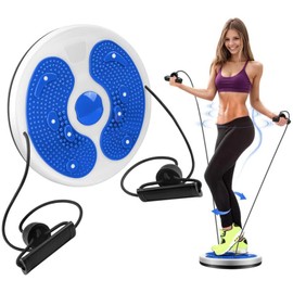 Lovely Waist Sculptor Machine Twister, Waist Twisting Disc With handles Drawstring Massage Foot Sole Waist Sculptor Machine Twister for Home Gym Home Workout Exercise (Blue)