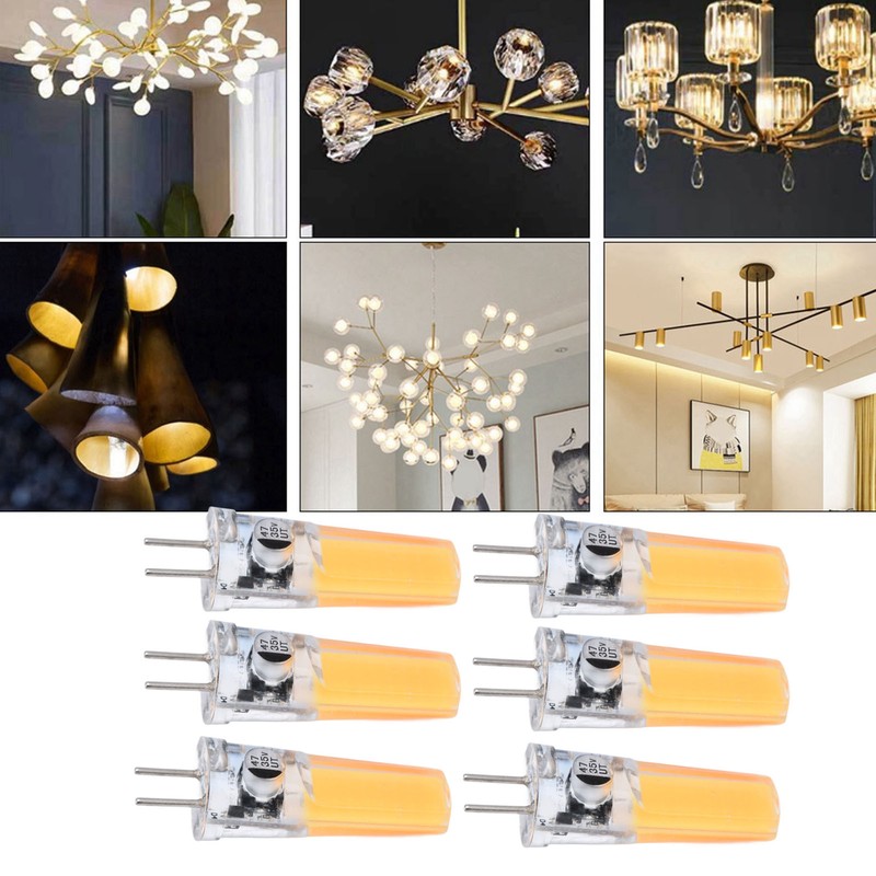 6PCS GY6.35 Bulb 5W COB Light Bulb 500lm Silicone Ceiling
