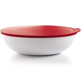TUPPERWARE Allegra 9891 1.5 L Red / White Serving Bowl