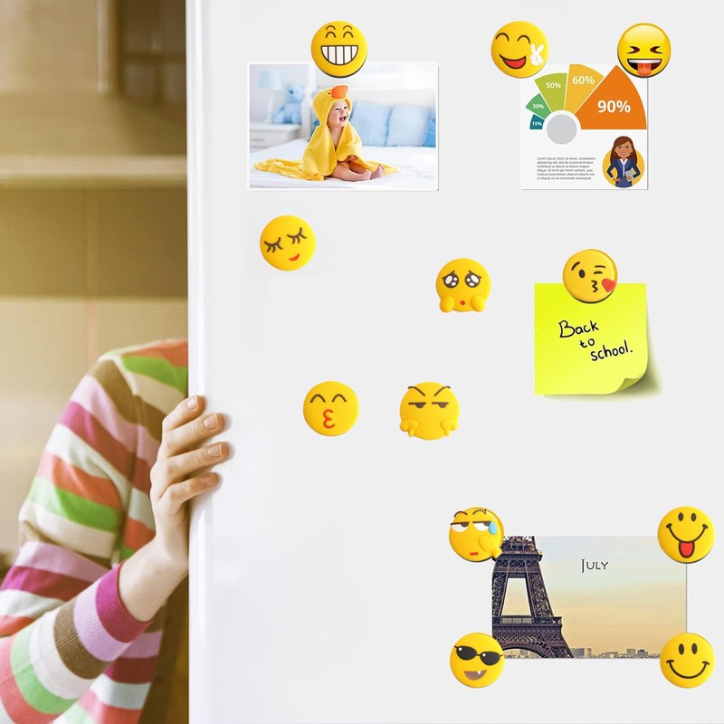 12PCS Emoji Fridge Magnets Refrigerator Funny Fridge Magnets Cute Magnets