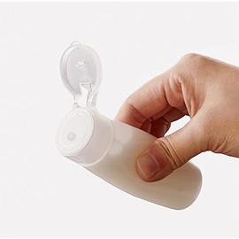 Pack of 4 100 ml Travel Size Plastic Squeeze Bottles Portable Travel Toiletries Container Bottles Cosmetic Lotion Tubes Container Glasses Bottles with Hinged Lid