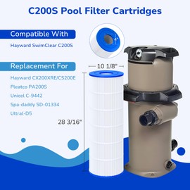 Fil-fresh C200S Pool Filters Cartridge Compatible with Hayward SwimClear C200S, Replaces Hayward CX200XRE, Pleatco PA200S, 200 sq. ft, 1-Pack