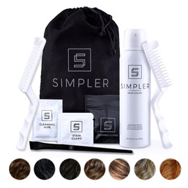 Simpler Hair Color Dark Brown Mustache and Beard Upgraded Brush Kit with 3 Brushes Included for Precision Application - Gentle, Natural Looking Beard Coloring for Men