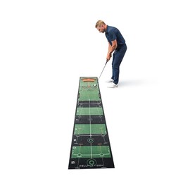 Wellputt - 10ft Indoor Golf Putting Training Mat - Over 50 Exercises on Training App and Booklet - Perfect Golf Practice Training Aid for Home or Office - Lower Your Scores Instantly - Green Color