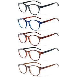 NORPERWIS 5 Pairs Reading Glasses - Standard Fit Spring Hinge Readers Glasses for Men and Women (5Color, 1.75, x)