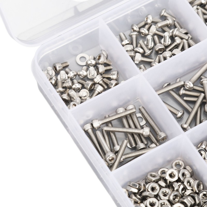 840Pcs Bolts Nuts Assortment Kit Metric M2.5 Assorted Cap Hex