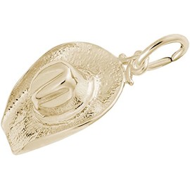 Rembrandt Cowboy Hat Charm - Metal - Gold Plated Sterling Silver