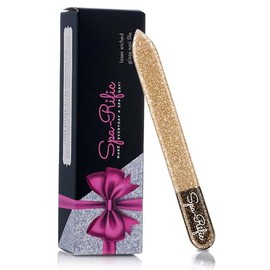 Spa-Rific Nano Laser Etched Glass Manicure Files, Professional Heavy Duty Nail Care Kit for Men, Women, and Adults - Single Gold