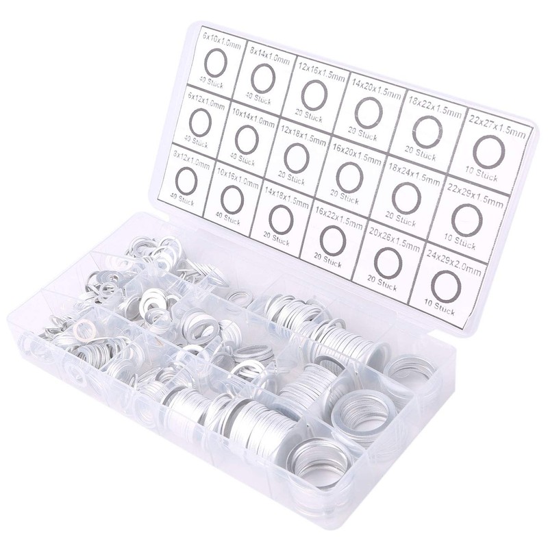 waves Aluminum Washer Set with Case Gasket Crush Washers M6