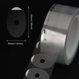 WINDIR Optical Lens Blocking Pads, 1000Pcs Transparent Oval Eyeglasses Anti Slip Adhesive Sticker Tape Processing Polishing for Glasses, Screens, Lenses and Other Fields 1x1.65inch (1000Pcs Clear