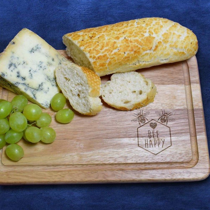 'Bee Happy Bumblebees' Wooden Chopping/Cutting Board (WB00080404)