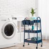 danpinera 3-Tier Rolling Cart, Metal Rolling Storage Cart with Lockable