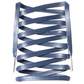 LitLaces - Premium Sheep Skin Synthetic Leather Shoe Laces for Boots & Sneakers (Navy, 72")