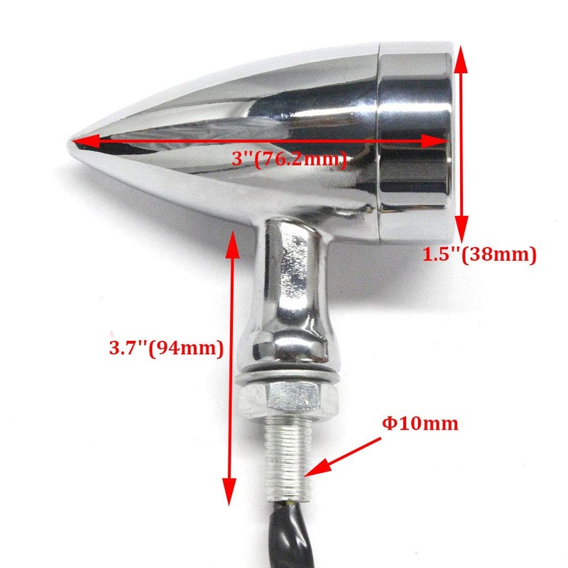 Red CNC Motorcycle Bullet LED Turn Signal Lights Blinker Indicator