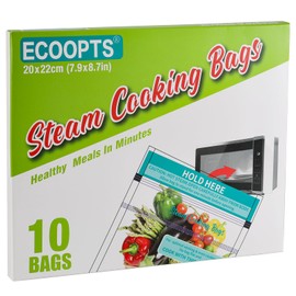 20 PCS Microwave Steaming Bags Large Size Disposable Food Steam Cooking Bags for Vegetables, Potatoes and Meat, Easy to Use (20Bags)