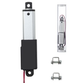 JQDML 1.2 Inch 1.2" Stroke Micro Linear Actuator 12V 42.2lbs/188N Speed 0.2"/sec with Mounting Brackets,for Robotics,Home Automation
