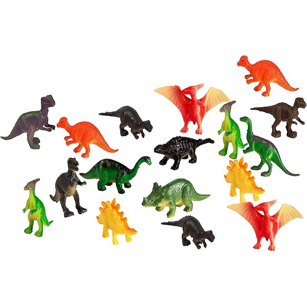 100 Piece Party Pack Mini Dinosaurs - Plastic Mini Educational Dinosaur Animal Toys - Fun Gift Party Giveaway