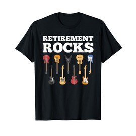 Retirement Rocks Guitar Player Funny Guitarist Humor Outfit T-Shirt