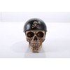 Pacific Giftware Skull Figurine with Biker Helmet Motorcycle