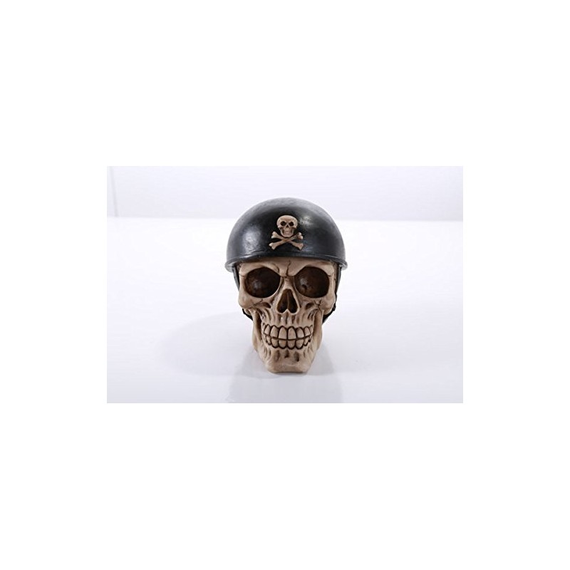 Pacific Giftware Skull Figurine with Biker Helmet Motorcycle