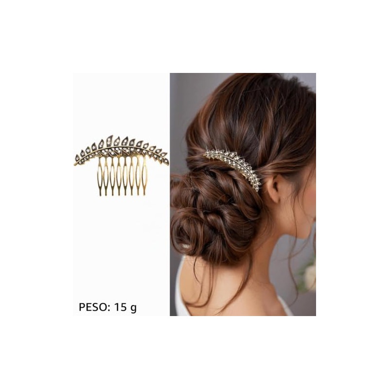 6 piezas de peinetas pelo vintage metálicas para mujer