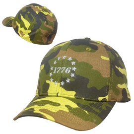 Betsy Ross USA First US Flag American Stars Flex America 1776 Fitted Cap Hat (M/L) Black