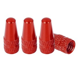 CGEAMDY Set of 4 Design Car Tyre Valve Caps, French Dust Caps, Valve Caps Made of Aluminium Bicycle Valve Cap, Bicycle Tyre Valve Caps for Air Valve Cap, Bicycle Tyres (Red)