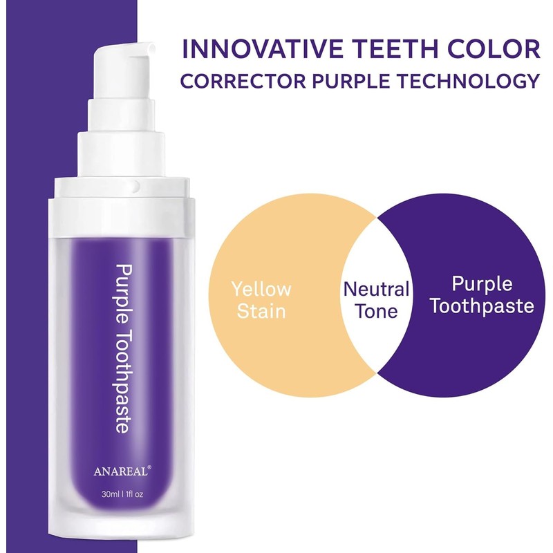Purple Toothpaste for Teeth Whitening, Purple Teeth Whitening Toothpaste, Purple