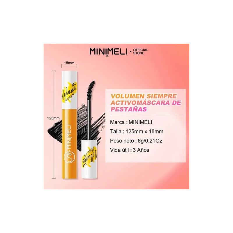 Minimeli Máscara De Pestañas Waterproof Y Volumen 24h