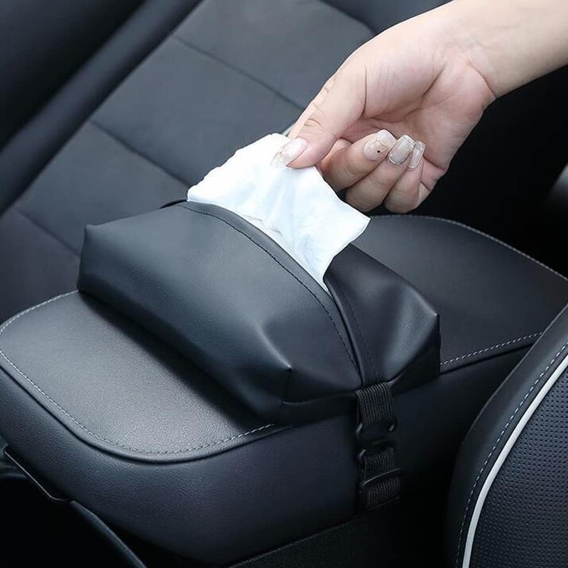 Genuine Leather Car Tissue Case Car Tissue Holder Sun Visor