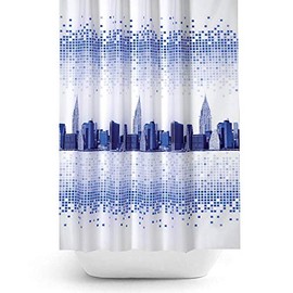 Beytug Funky Fabric Shower Curtain Extra Long With City Skyline Print 180CM Wide X 200CM Drop (Skyline)