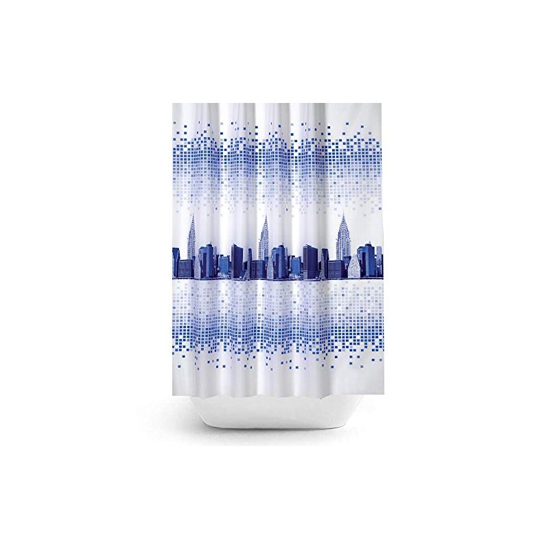 Beytug Funky Fabric Shower Curtain Extra Long With City Skyline