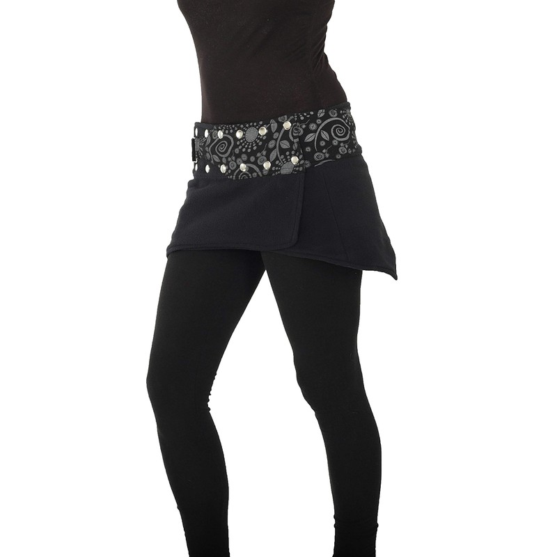 PUREWONDER Cacheur sk22 Women's Lace Wrap Skirt Kidney Warmer, Black