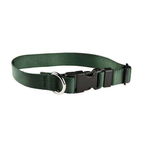 Moose Pet Wear Classic Dog Collar – Adjustable Pet Collars, Made in the USA – 1 Inch Wide, Medium, Forest Green