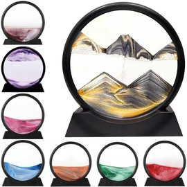 Flowing Sand Painting, Dynamic Sand Picture, 3D-Deep Sea Sand Picture in Motion Display, Flowing Sand Frame, Moving Sand Picture, Relaxing Desktop Home Office Work Decor (Black, 12 Inches)