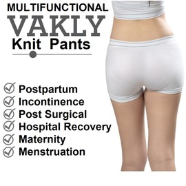 Disposable Hospital Underwear [5 Pack] Knit Mesh Underpants for Postpartum, Recovery, Incontinence, Maternity - High Waisted, Soft, Stretchy, Breathable Undergarments - Washable Multiple Times (M/L)