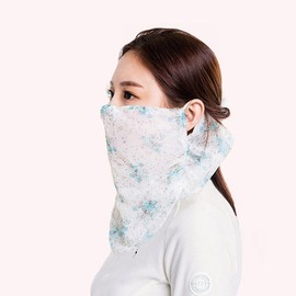 Flower Golf Mask UV Protection Breathable Sunshade Yellow Rose 3ea