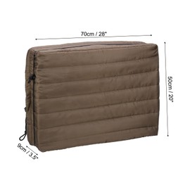 PATIKIL Indoor Air Conditioner Cover, 28x20x3.5 Window AC Unit Cover Double Insulation with Elastic Drawstring for Wall Window Unit, Brown